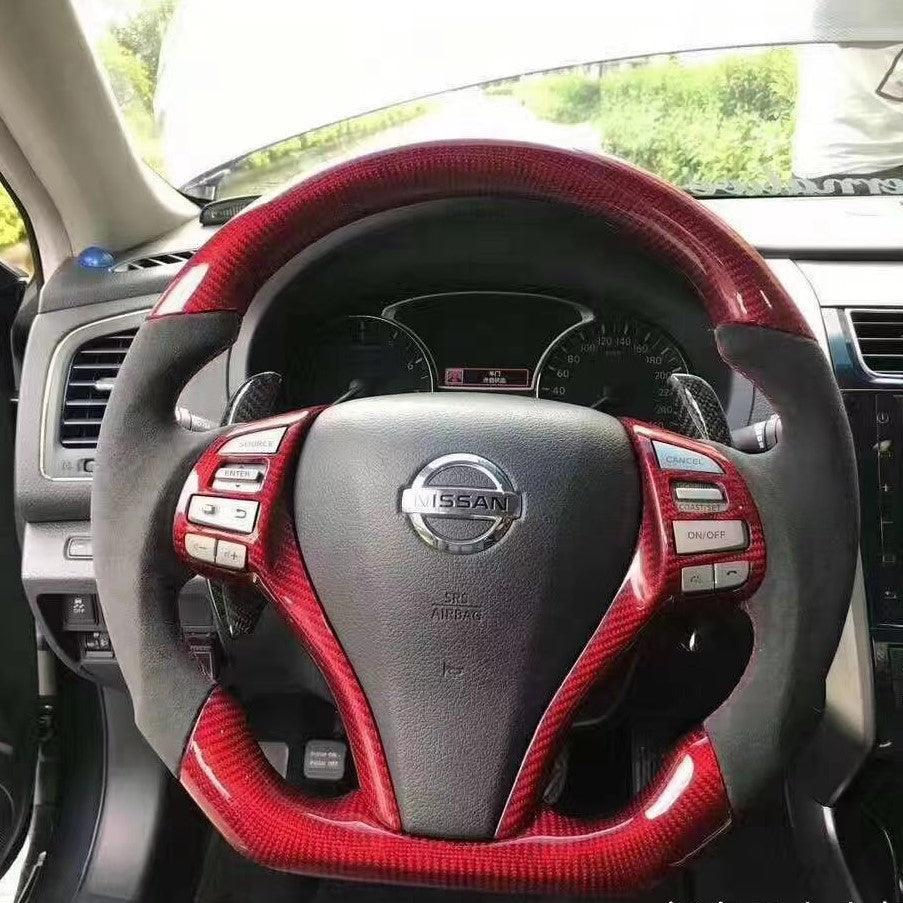 Red Carbon Fiber Steering Wheel fits Nissan 2014-2018 Rogue