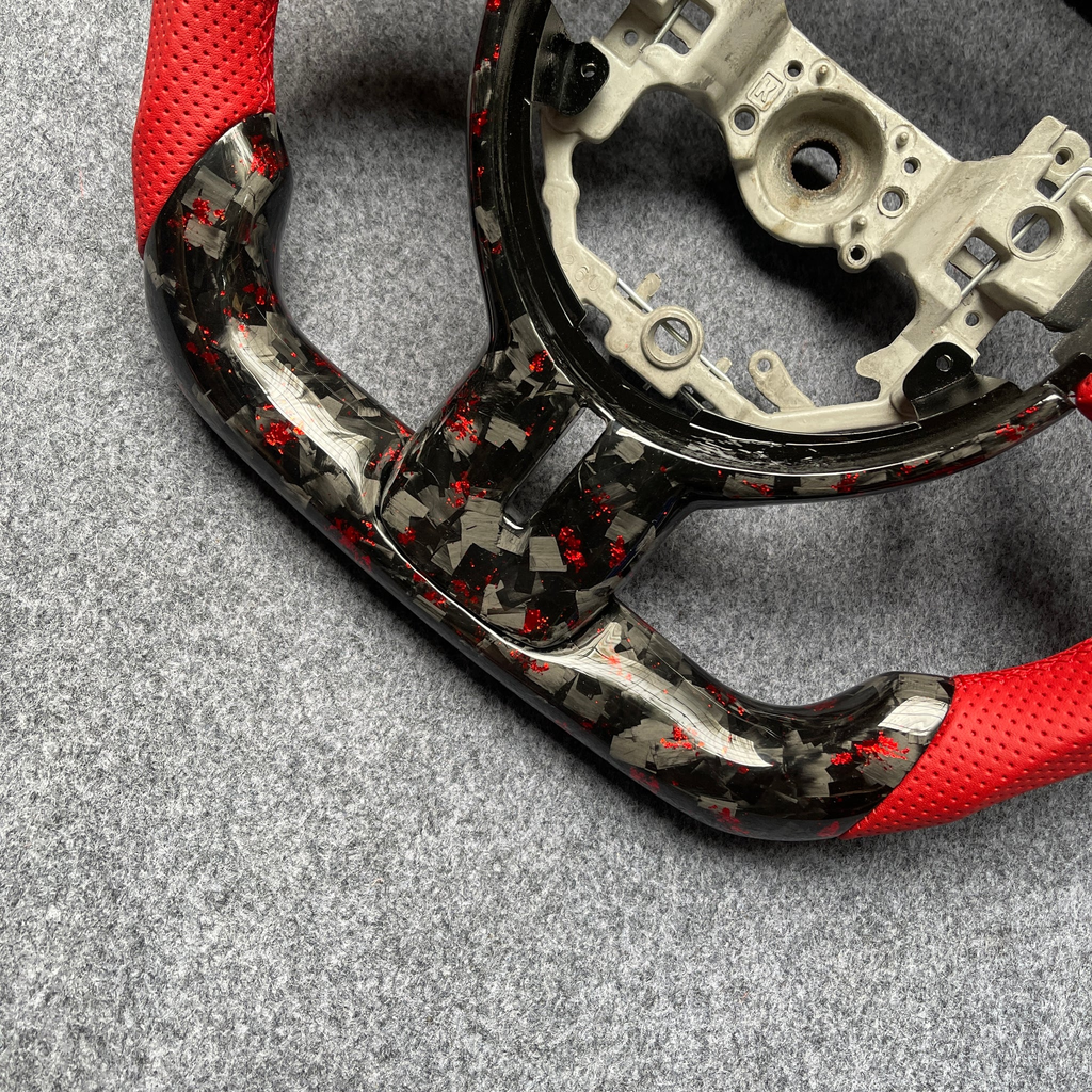 Red Forged Carbon Fiber Steering Wheel Fits Toyota 2012-2013 FT86 GT86 FRS / Subaru 2013-2016 BRZ