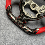 Red Forged Carbon Fiber Steering Wheel Fits Toyota 2012-2013 FT86 GT86 FRS / Subaru 2013-2016 BRZ