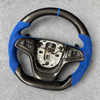 Blue Alcantara Carbon Fiber Steering Wheel Fits 2014-2017 Chevy SS