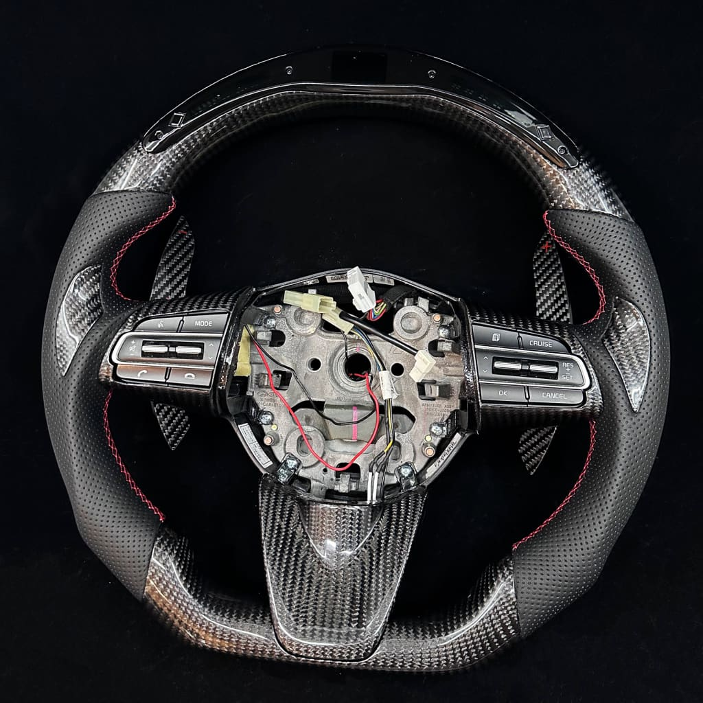 LED Carbon Fiber Steering Wheel Fits Kia Stinger GT 2018–2024