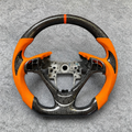 Honeycomb carbon fiber steering wheel with orange perforated leather fits Acura TL / ILX RDX