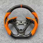 Honeycomb carbon fiber steering wheel with orange perforated leather fits Acura TL / ILX RDX