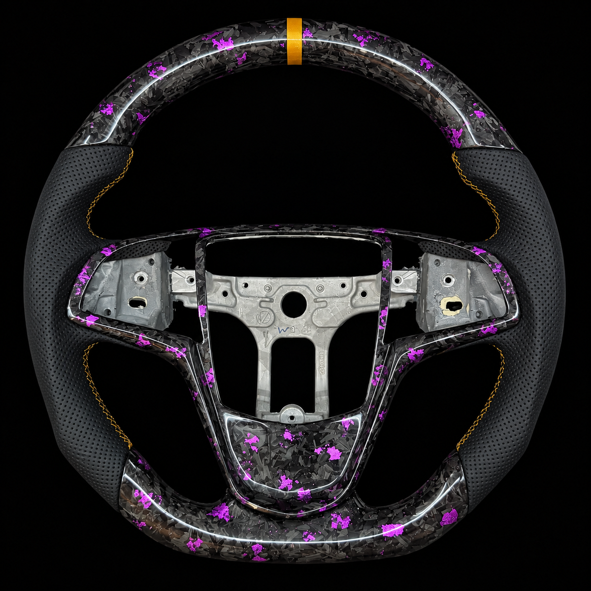 Purple Flakes Forged Carbon Fiber Steering Wheel Fits Cadillac 2015-2019 CTS CTS-V / 2013-2019 ATS ATS-V / 2014-2016 ELR