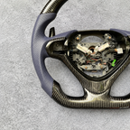 Grey perforated leather carbon fiber steering wheel fits Acura TSX 2009‑2014