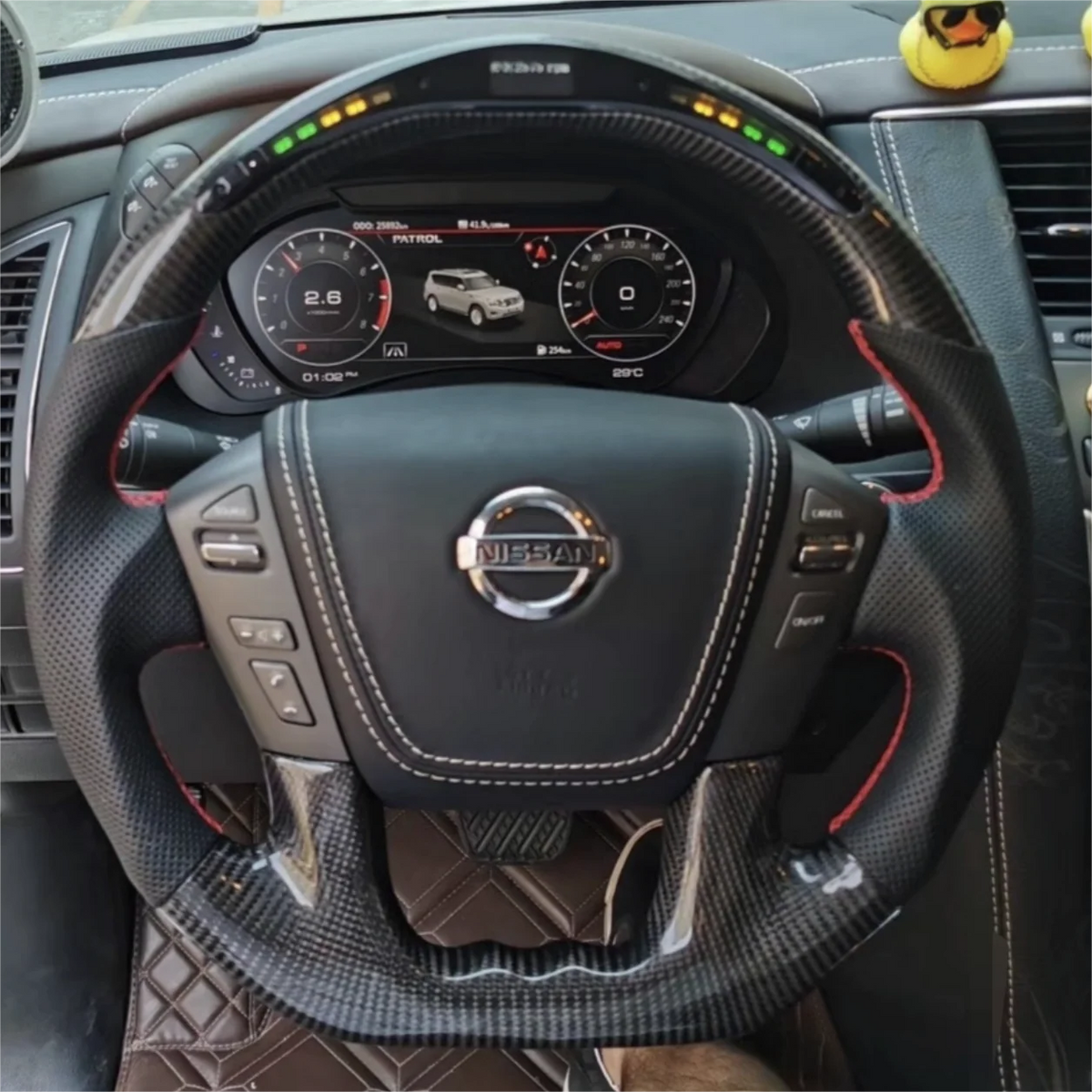 LED Carbon Fiber Steering Wheel fits Nissan 2022-2026 Frontier