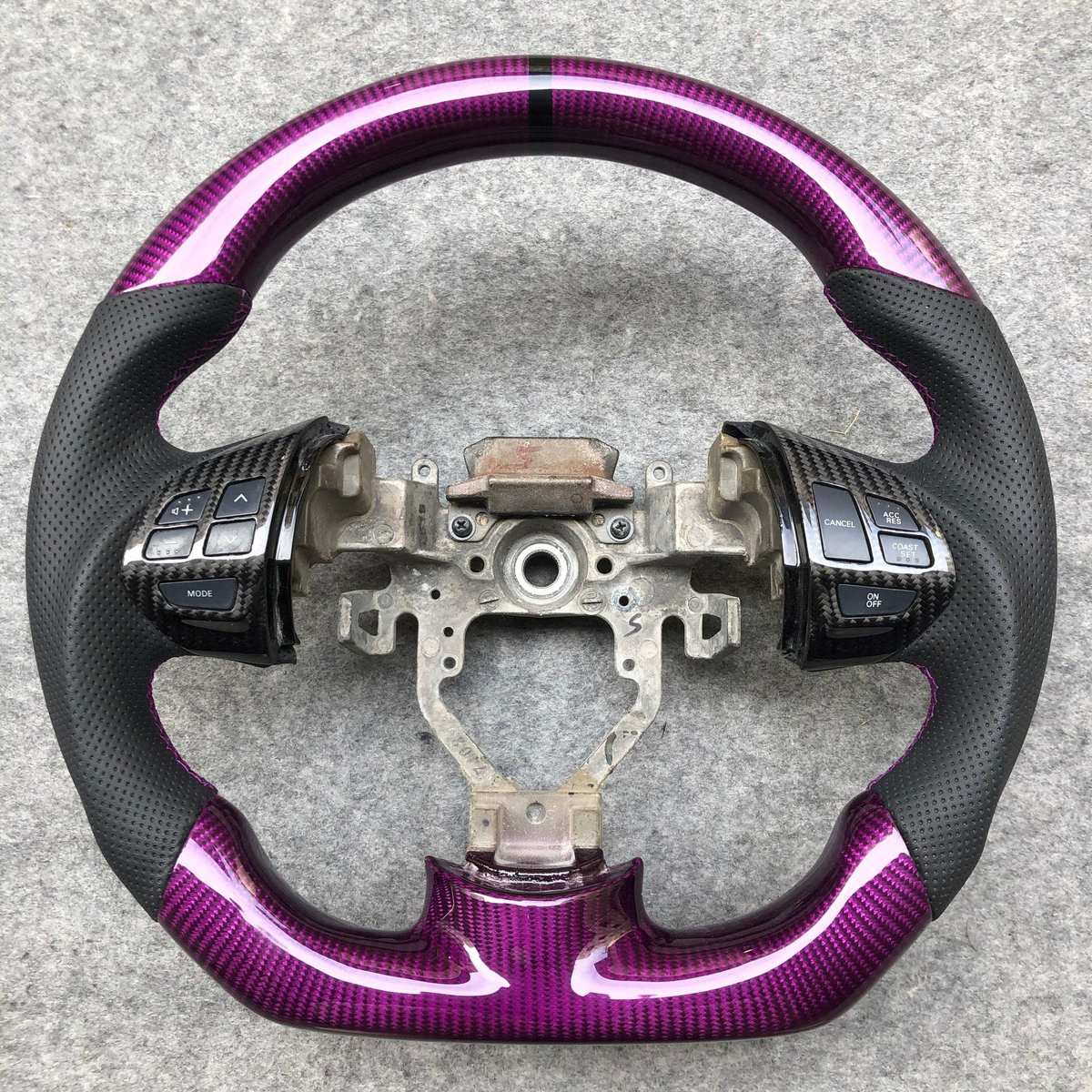 Purple Carbon Fiber Steering Wheel Fits 2007-2013 Mitsubishi Outlander / 2008-2017 Lancer
