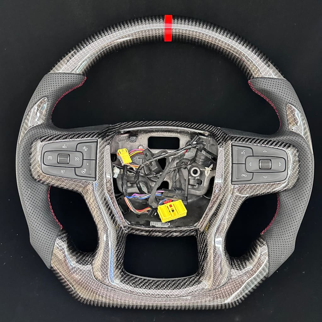 Custom Carbon Fiber Steering Wheel Fits Chevrolet Silverado / GMC Sierra 2019-2026