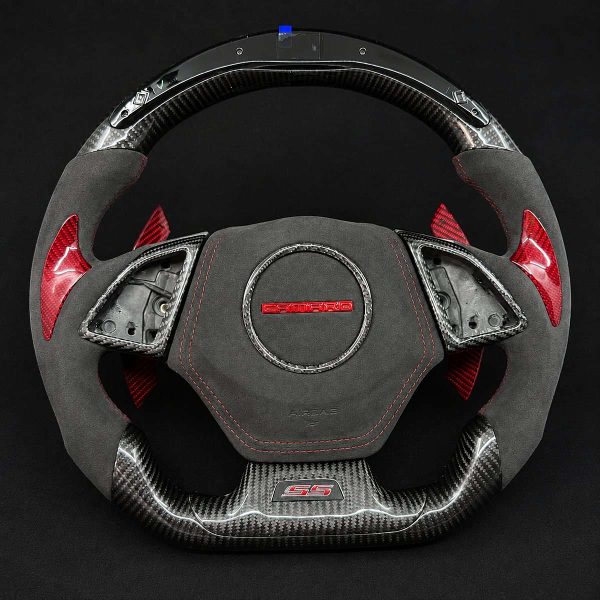 LED Carbon Fiber Steering Wheel Fits Chevrolet 2016-2024 Camaro
