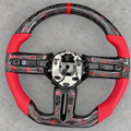 Red Flakes Carbon Fiber Steering Wheel Fits 2005-2009 Ford S197 Mustang