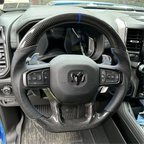 Custom Carbon Fiber Steering Wheel fits 2019-2025 Dodge Ram 1500 2500 3500