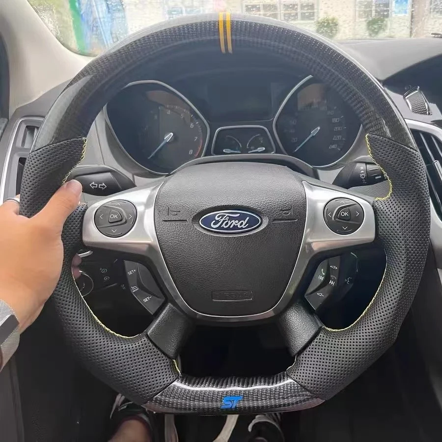 Carbon Fiber Steering Wheel Fits Ford Focus C-MAX 2012-2014