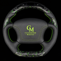 LED Green Flakes Forged Carbon Fiber Steering Wheel fits 1994-2004 Ford Mustang SN95