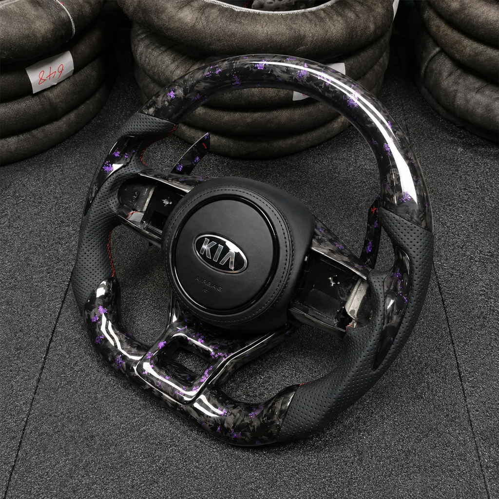Purple Flakes Forged Carbon Fiber Steering Wheel For Kia K5
