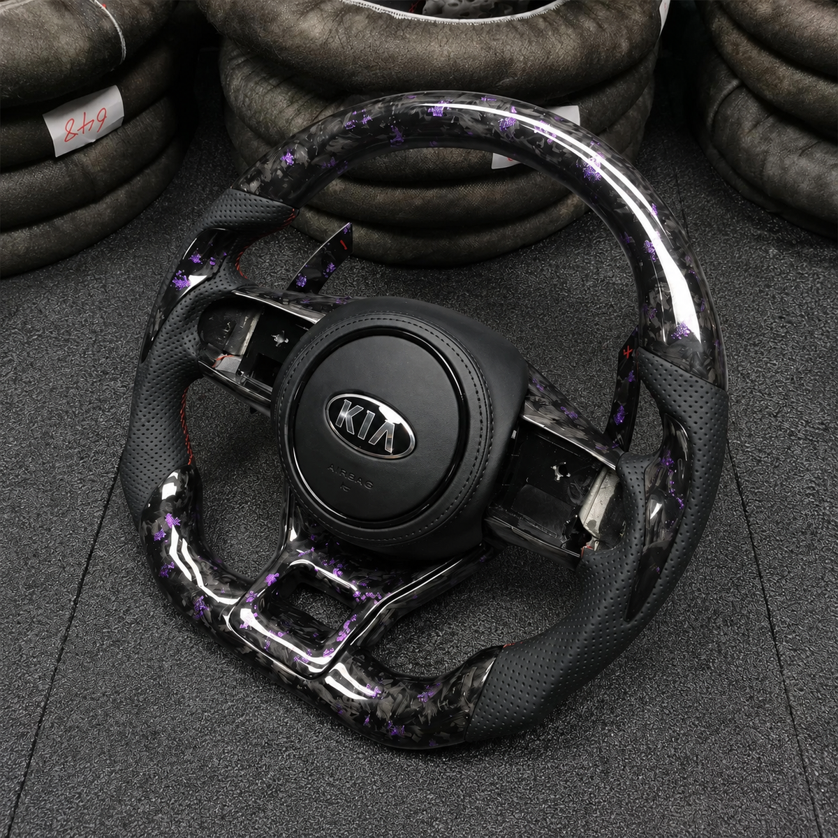 Purple Flakes Forged Carbon Fiber Steering Wheel For Kia K5