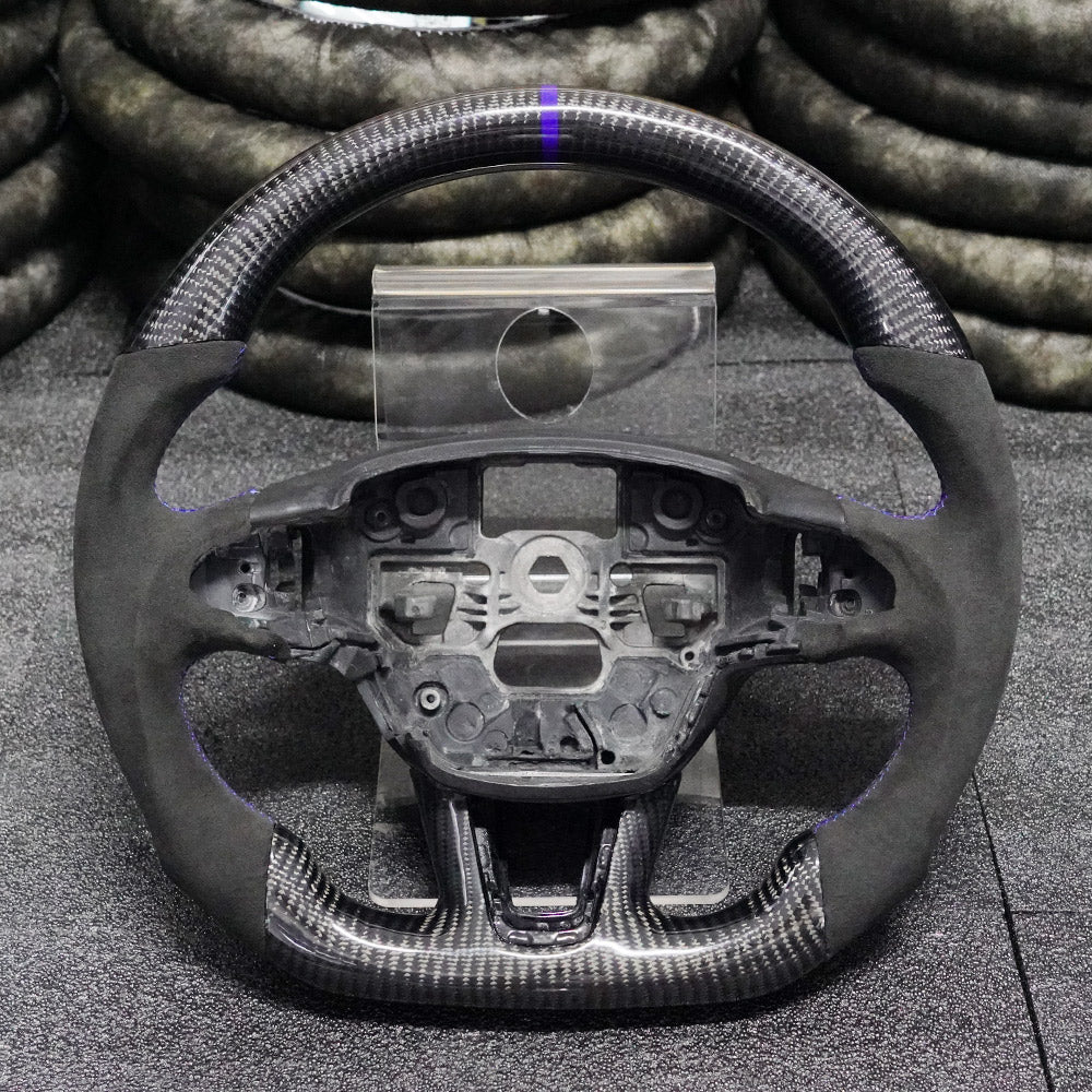 Carbon Fiber Steering Wheel Fits Ford 2015-2018 Focus MK3 RS ST / 2018-2021 EcoSport / 2017-2019 Escape