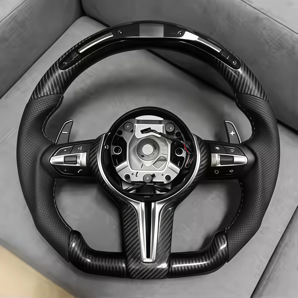 LED Carbon Fiber Steering Wheel Fits BMW 1 Series 3 Series 5 Series 7 Series X5 F15 E70 X6 F16 E71 E60 E90 F20 F10 F30 F32 F36