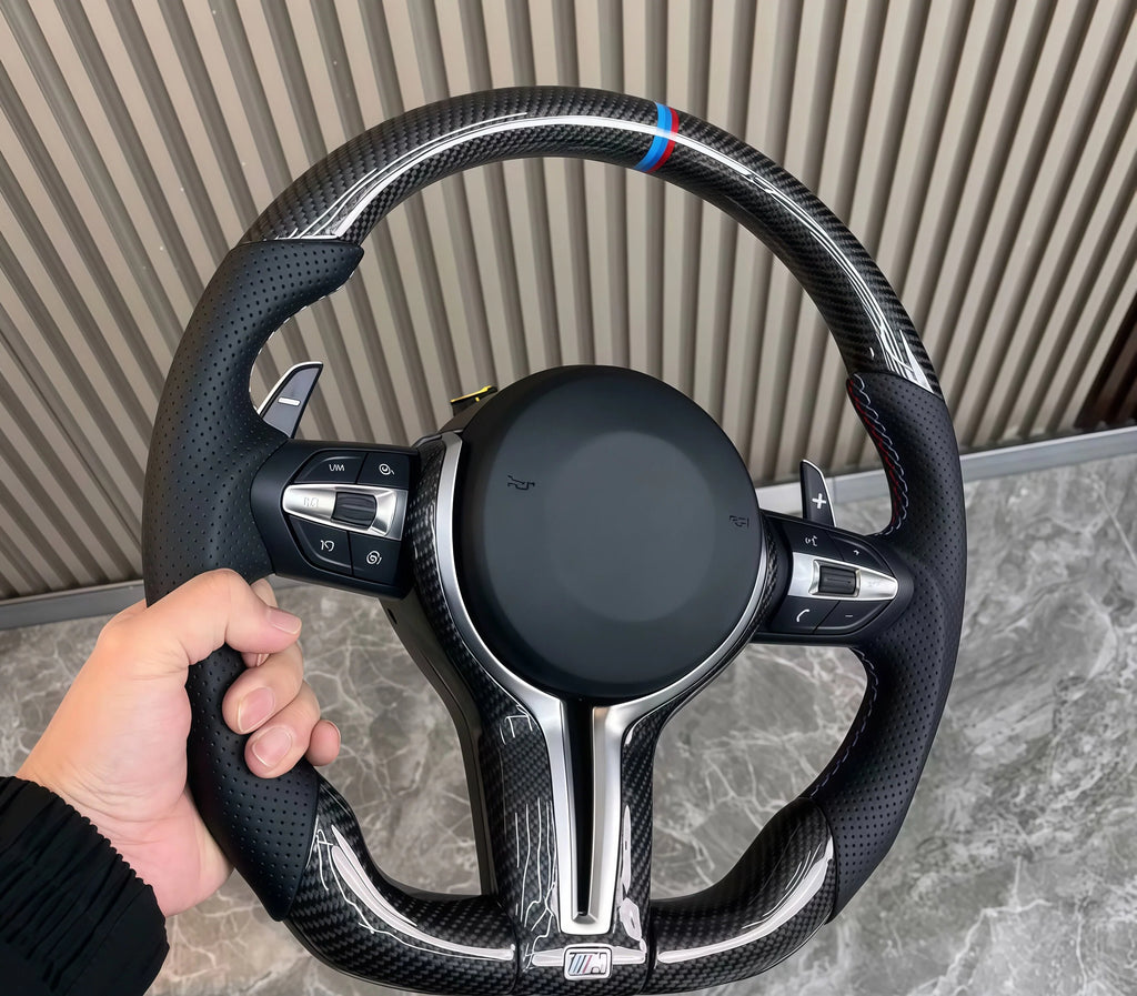 T-Style Carbon Fiber Steering Wheel Assembly for BMW 1/2/3/4/5/6/7 Series, X1-X6, E & F Chassis