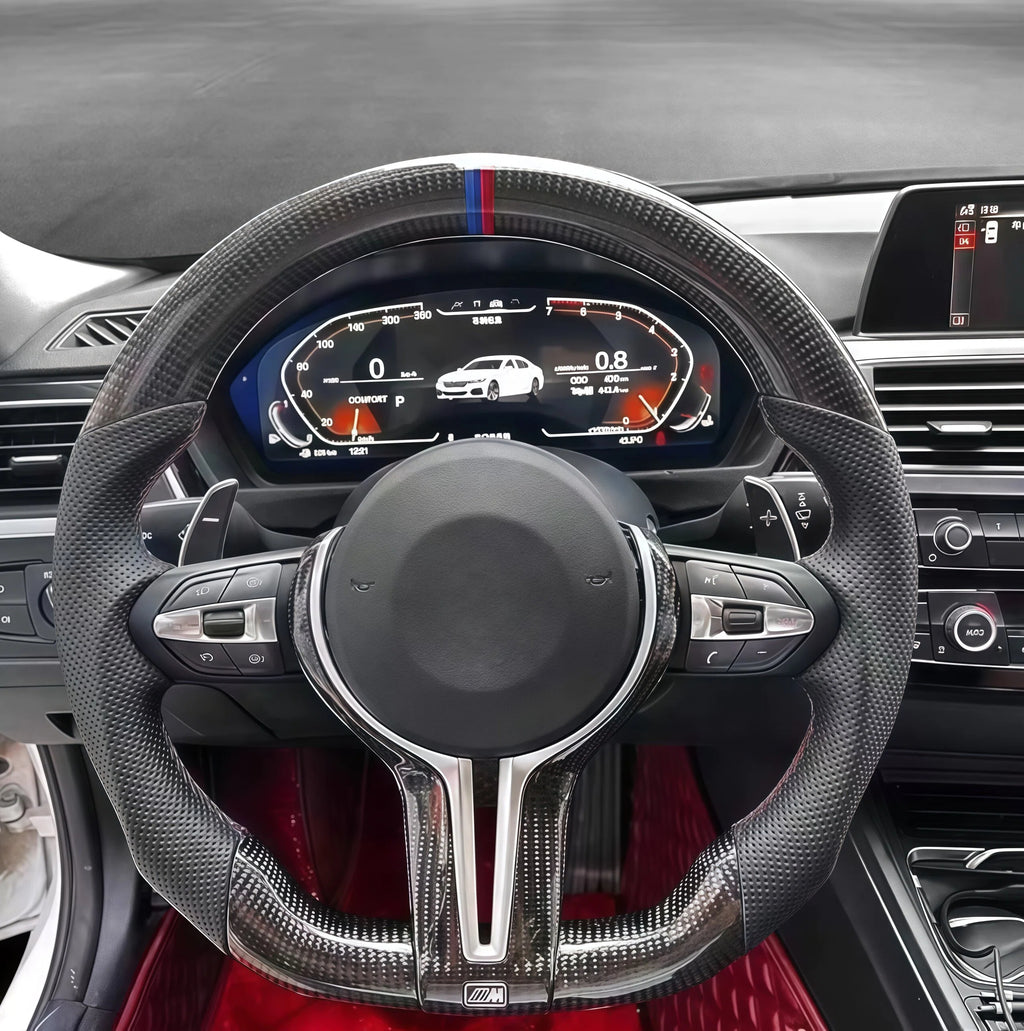 T-Style Carbon Fiber Steering Wheel Assembly for BMW 1/2/3/4/5/6/7 Series, X1-X6, E & F Chassis