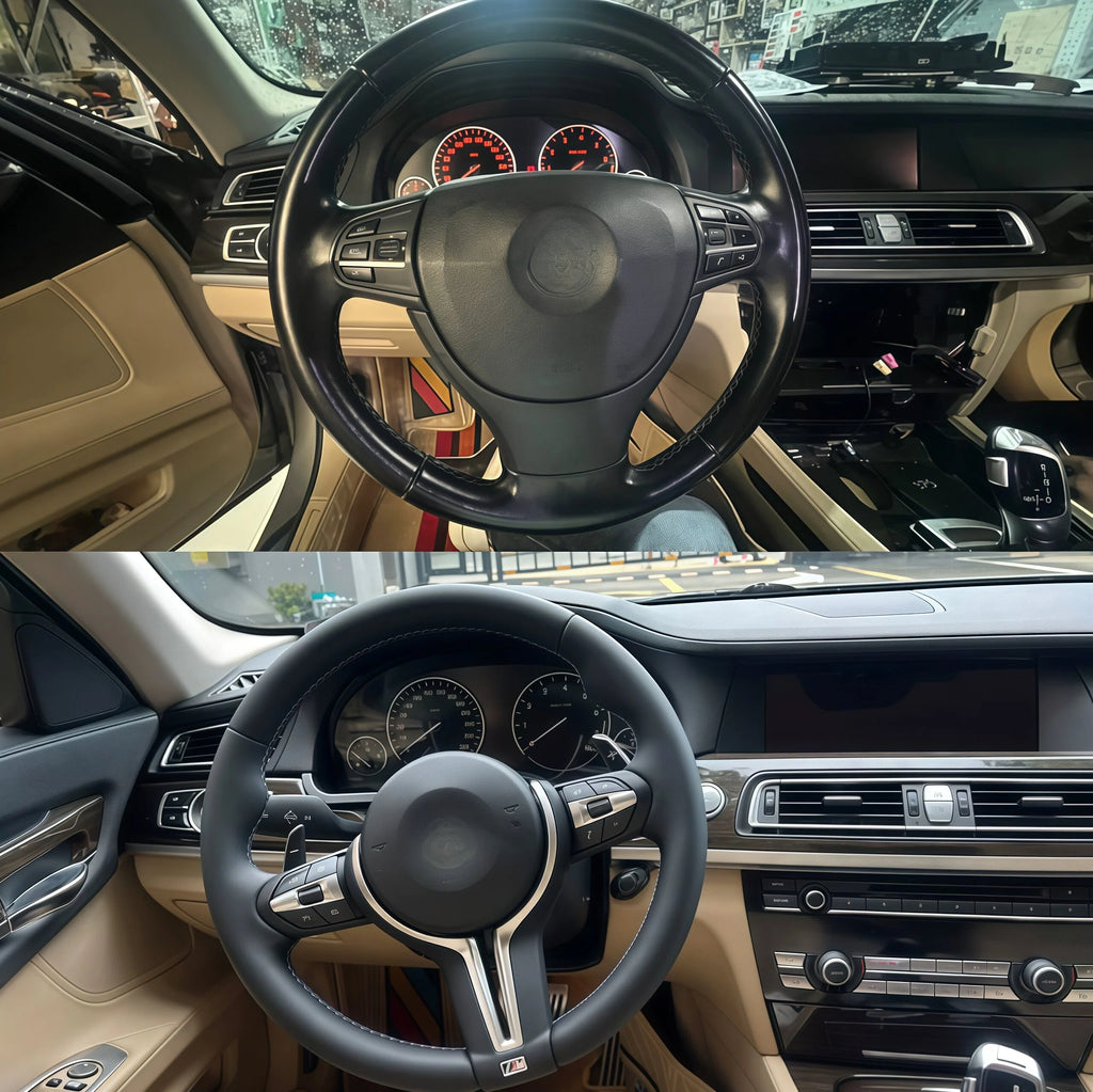 T-Style Carbon Fiber Steering Wheel Assembly for BMW 1/2/3/4/5/6/7 Series, X1-X6, E & F Chassis