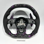 Purple Forged Carbon Fiber Steering Wheel with Alcantara for Audi A3 (8V), A4/A5 (B8/B9), A6/A7 (C7), Q3, Q5, Q7, Q8, S3, S4, S5, RS3, R8