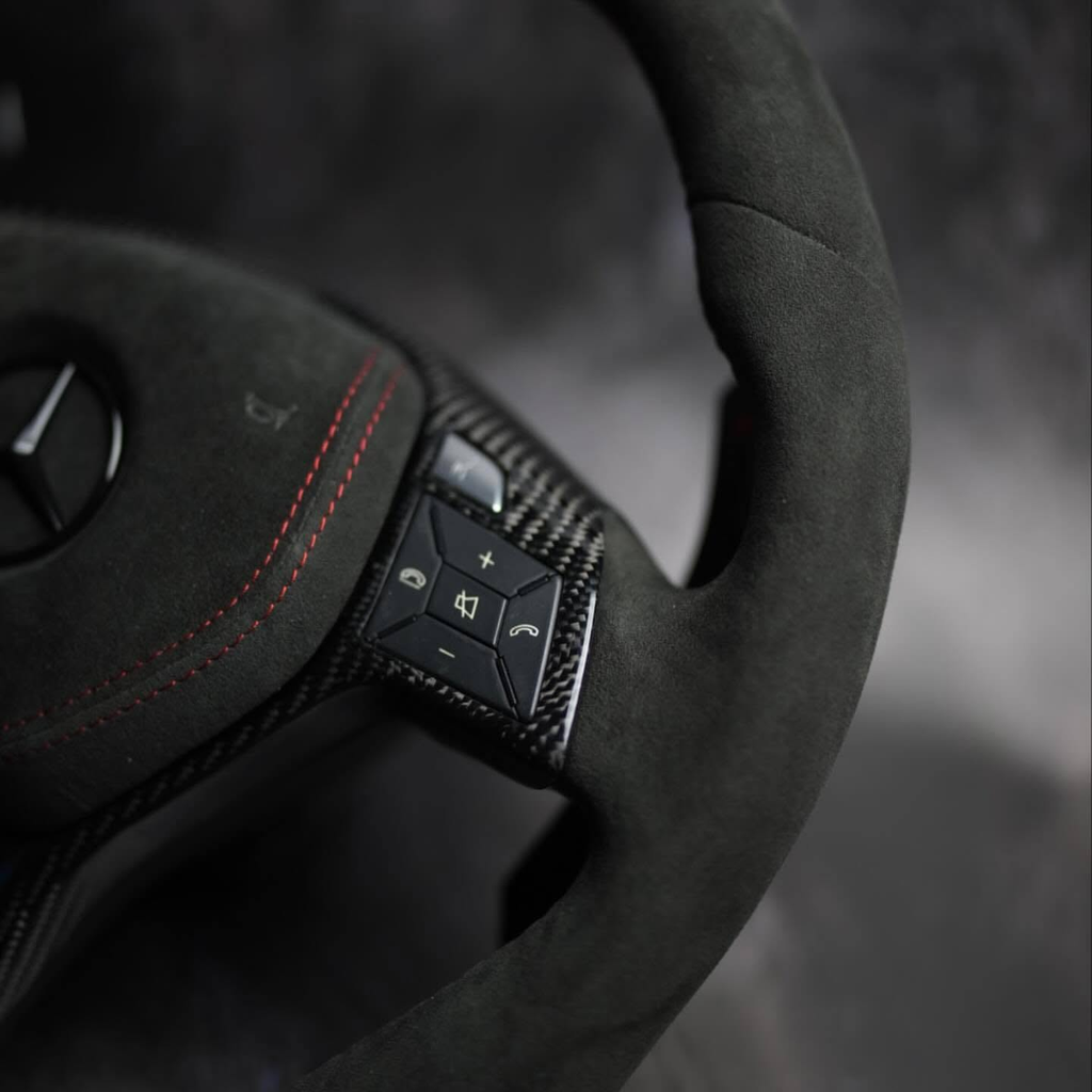 Full Alcantara Carbon Fiber Steering Wheel For 2012 Mercedes-Benz C63 AMG W204