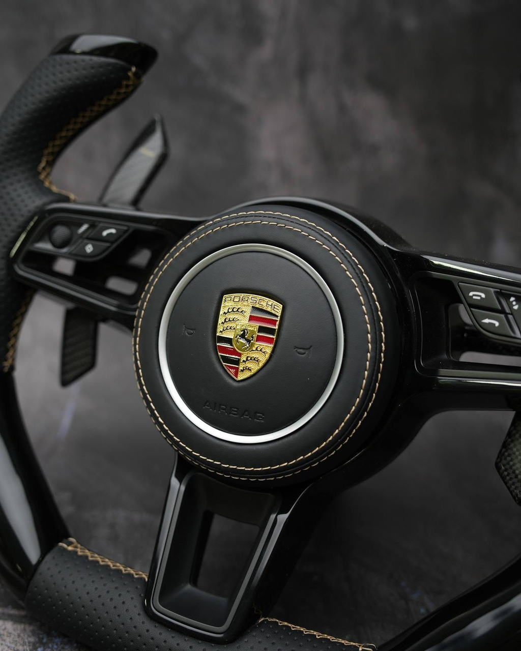 3-Piece Design Carbon Fiber Steering Wheel Fits Porsche 911 2019+, 718 2016+, Cayenne 958.2