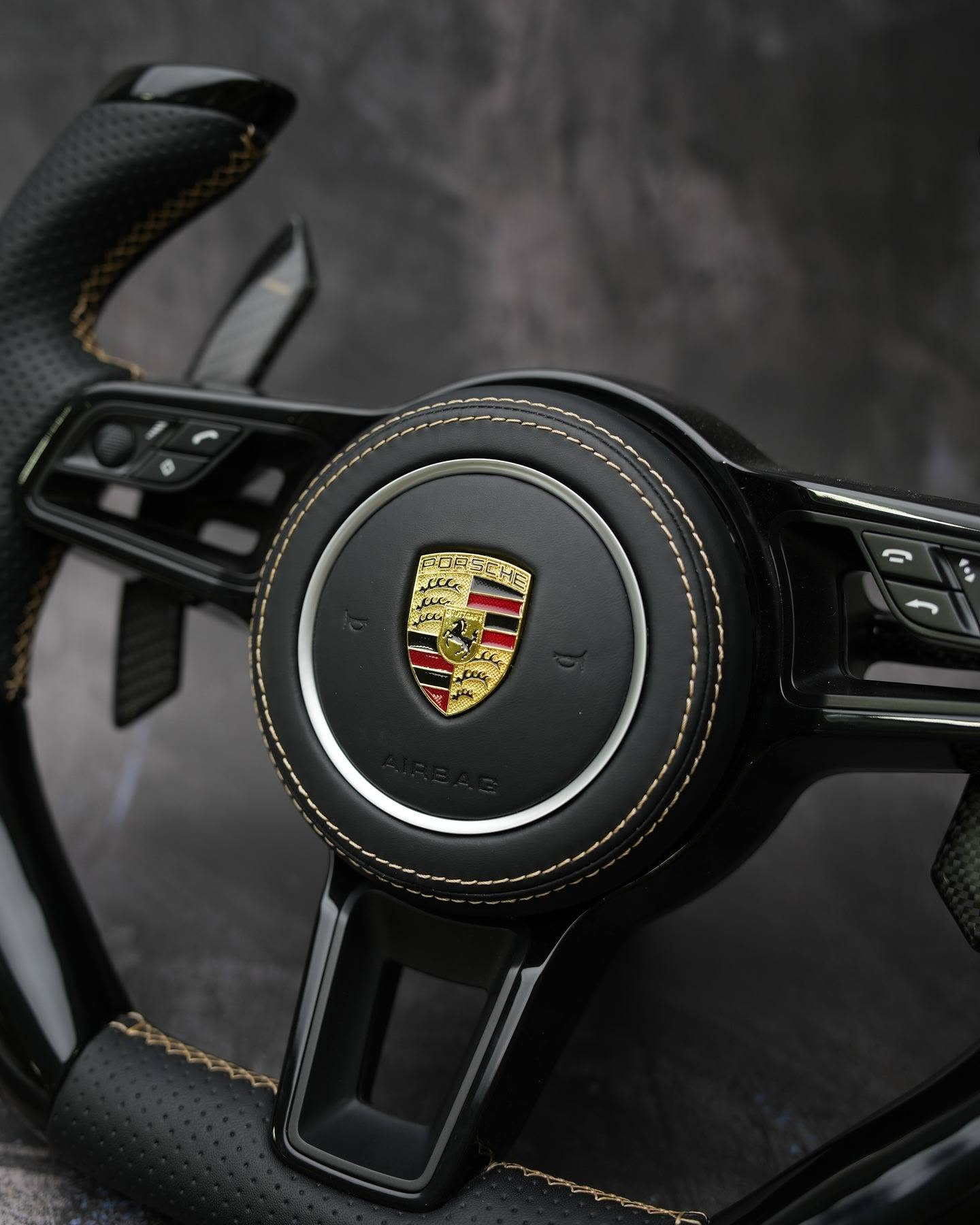 3-Piece Design Carbon Fiber Steering Wheel Fits Porsche 911 2019+, 718 2016+, Cayenne 958.2