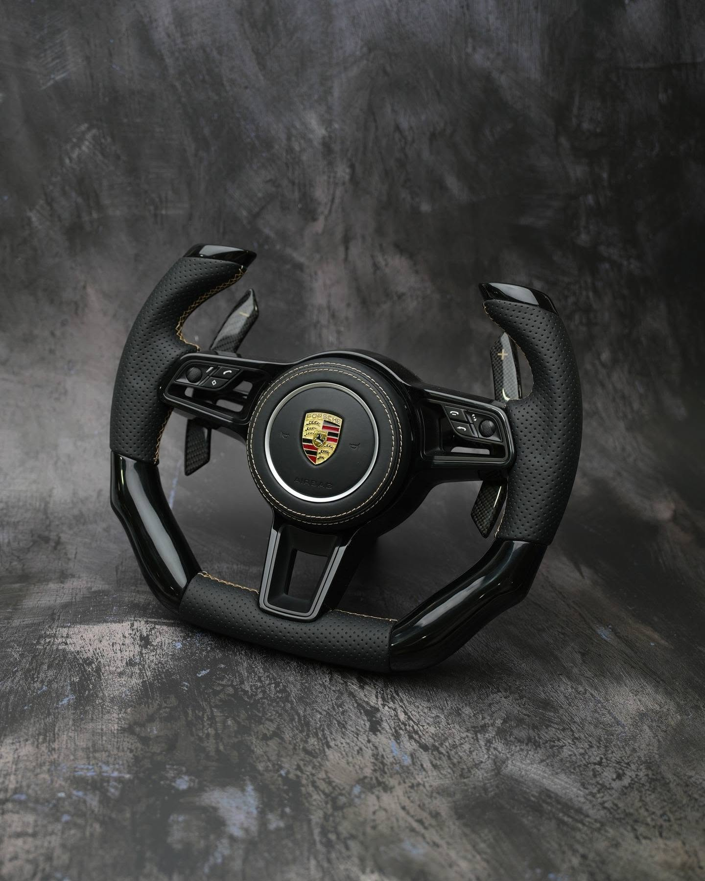 3-Piece Design Carbon Fiber Steering Wheel Fits Porsche 911 2019+, 718 2016+, Cayenne 958.2