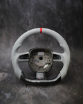 Light Gray Alcantara Carbon Fiber Steering Wheel for Audi RS4 2006-2008