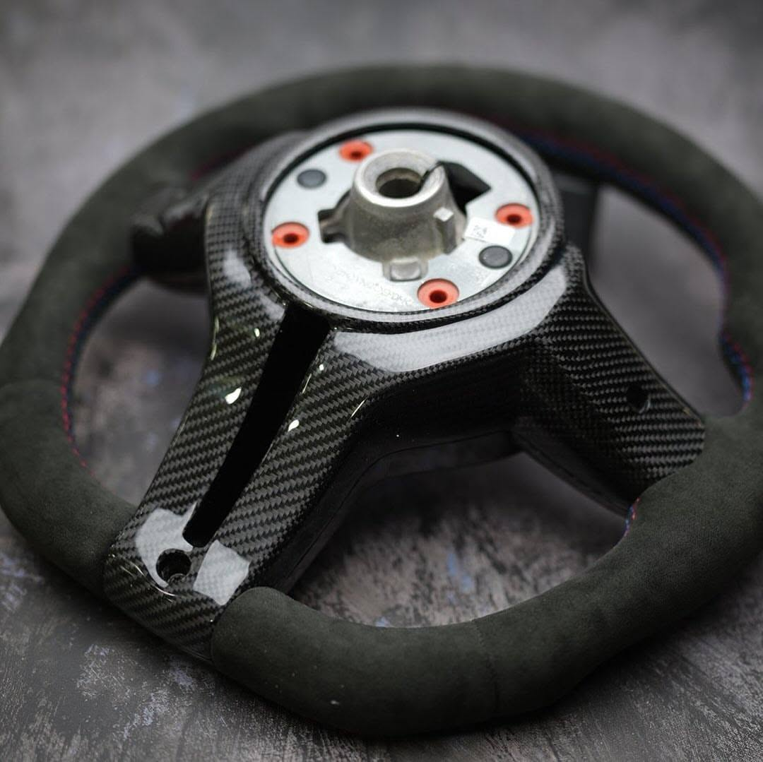 LED Full Alcantara Carbon Fiber Steering Wheel For BMW F80 M3