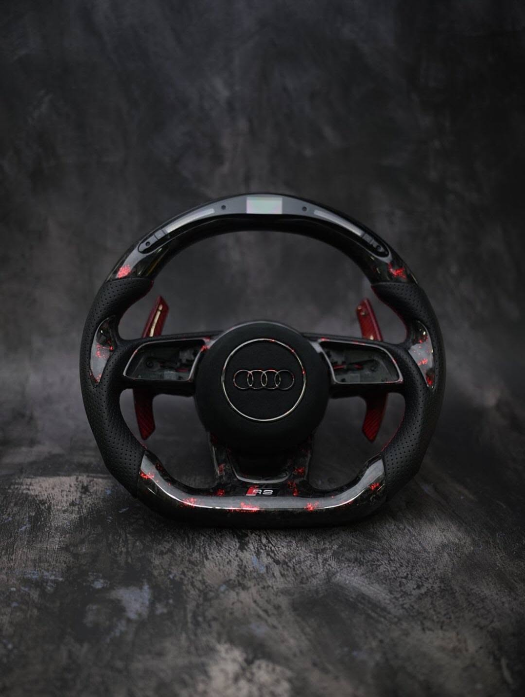 LED Forged Carbon Fiber Steering Wheel For Audi RS5