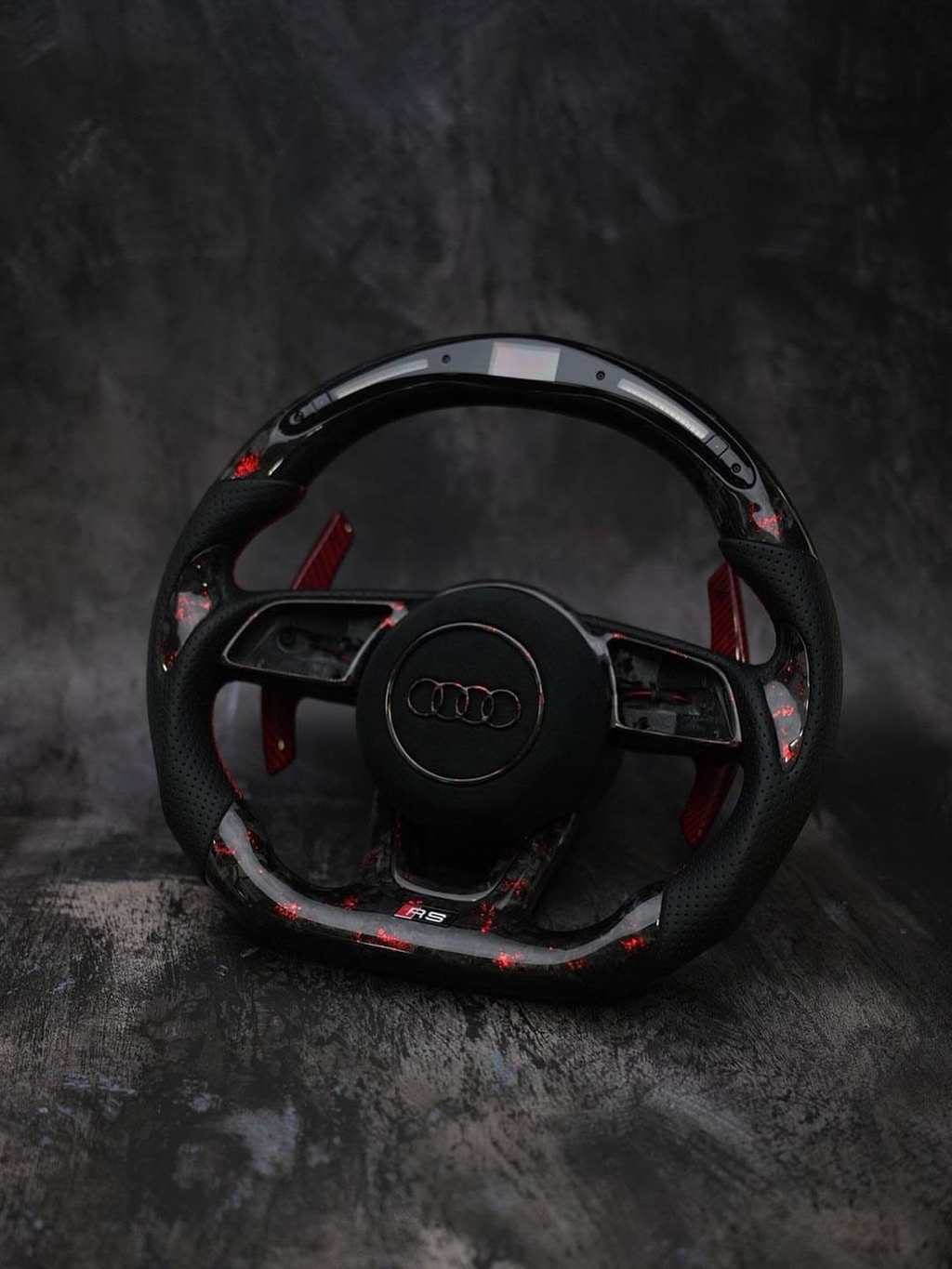 LED Forged Carbon Fiber Steering Wheel For Audi RS5