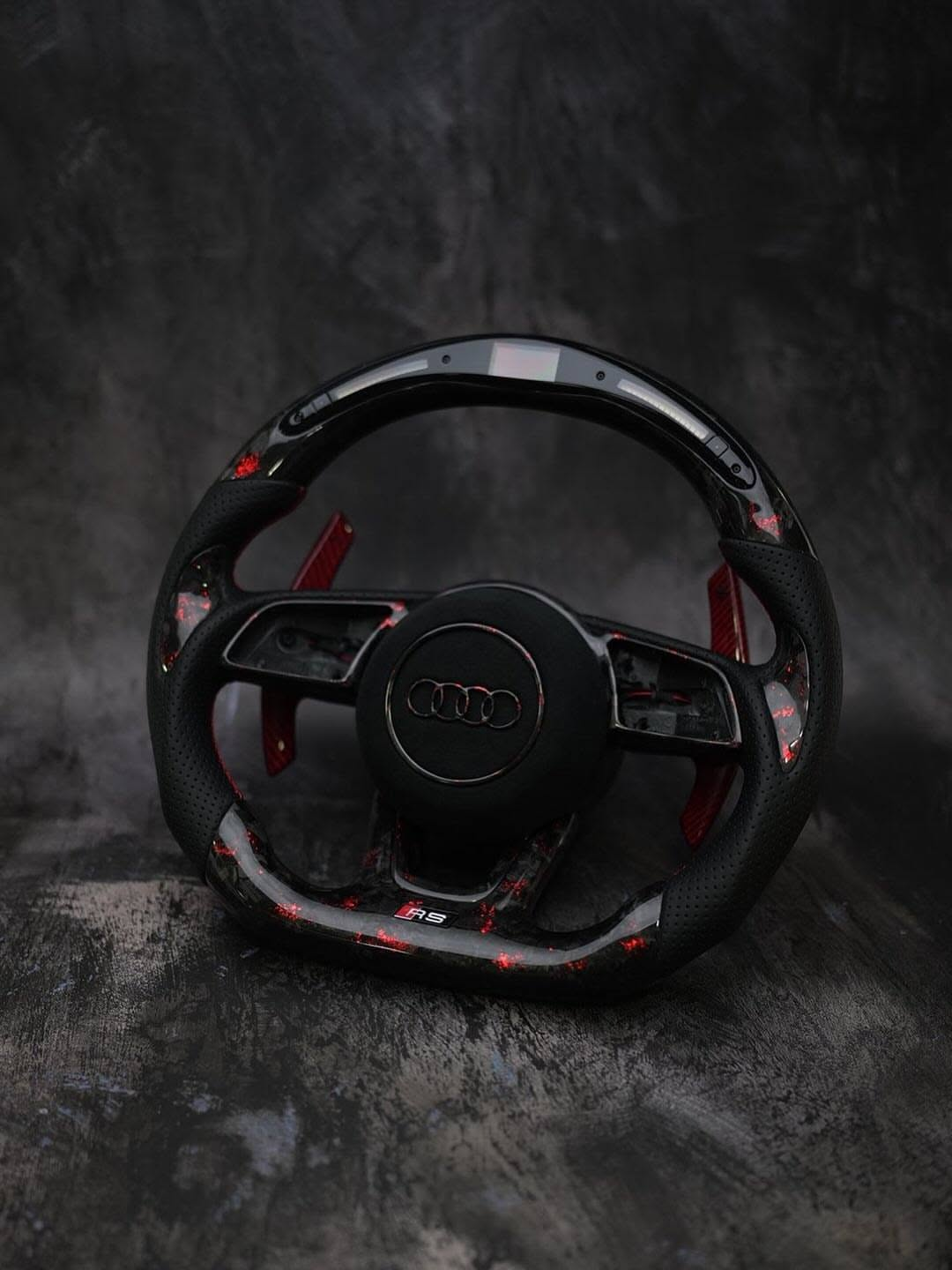 LED Forged Carbon Fiber Steering Wheel For Audi RS5
