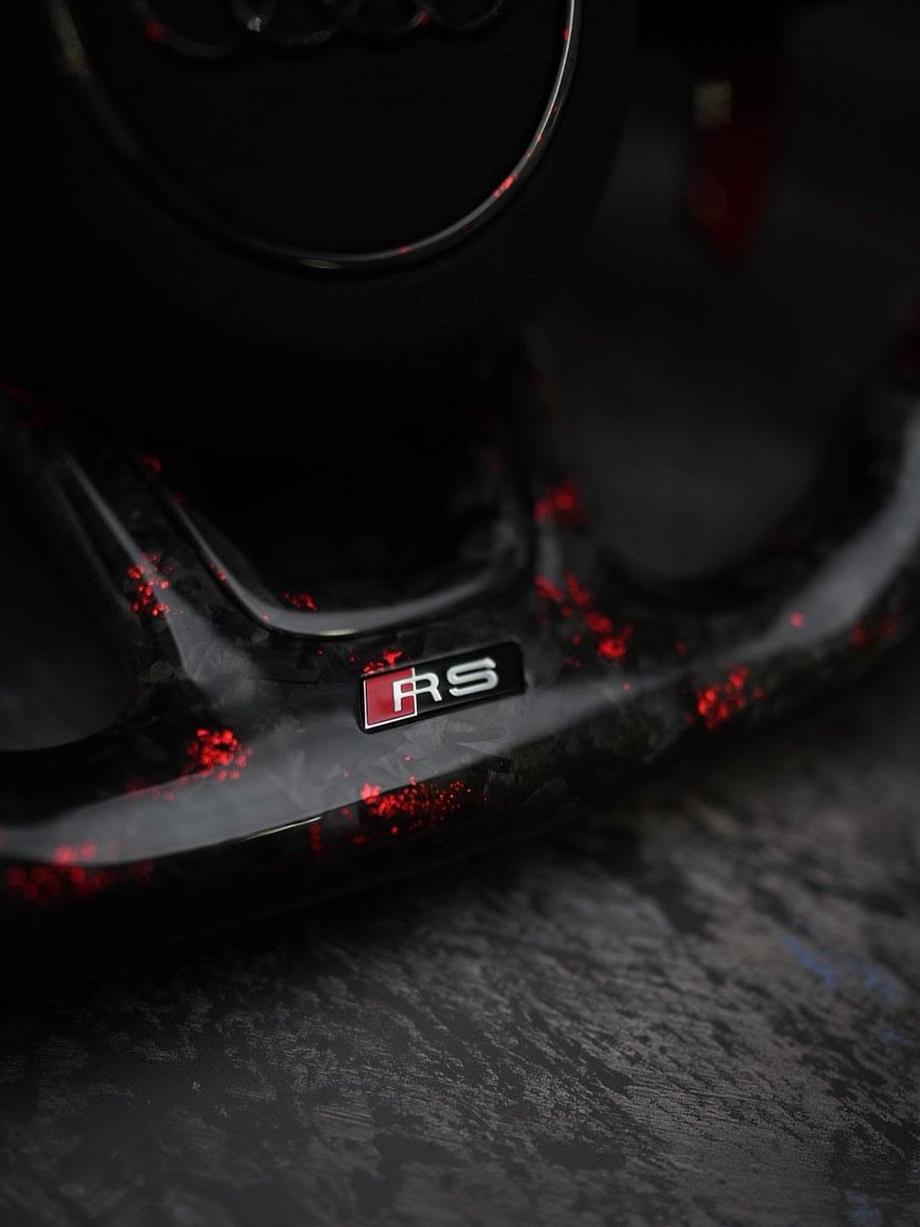 LED Forged Carbon Fiber Steering Wheel For Audi RS5