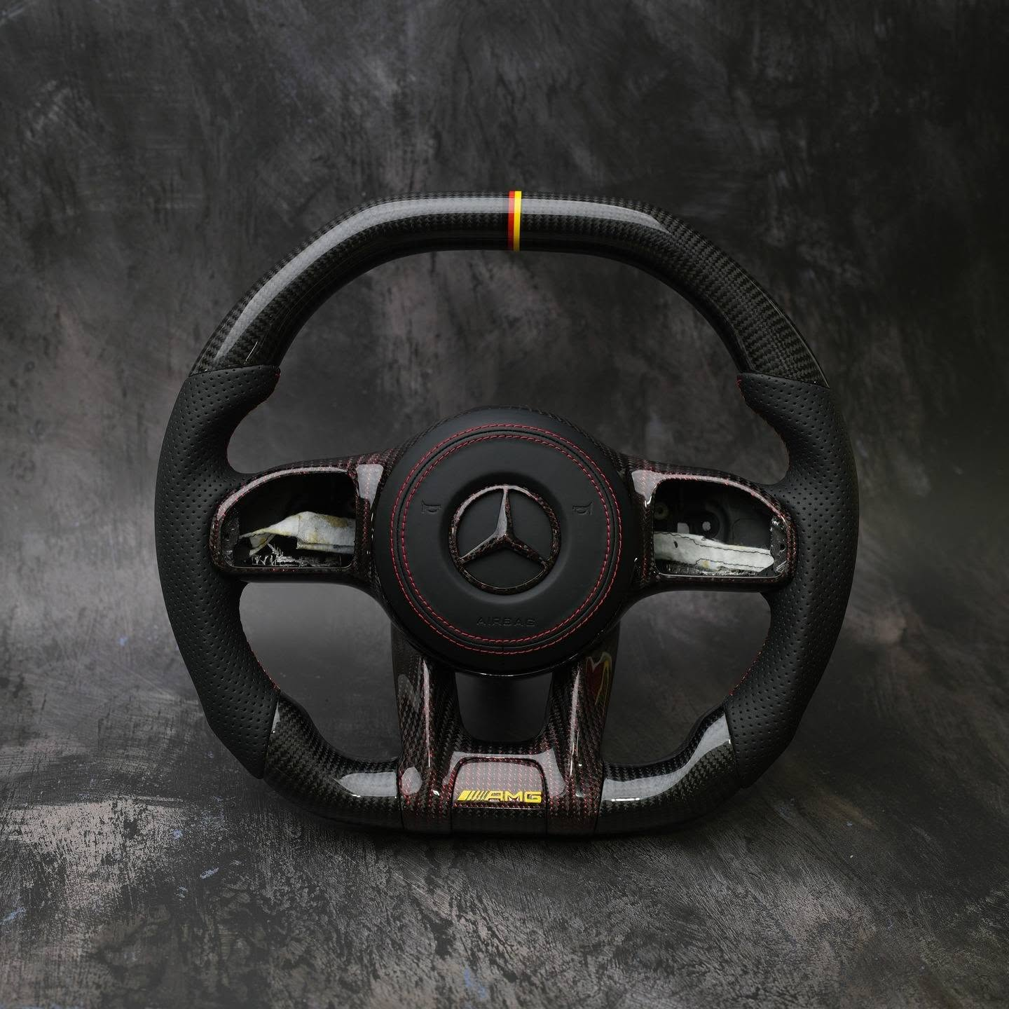 Flat Top Flat Bottom Carbon Fiber Steering Wheel For Mercedes AMG GT 63 2019+