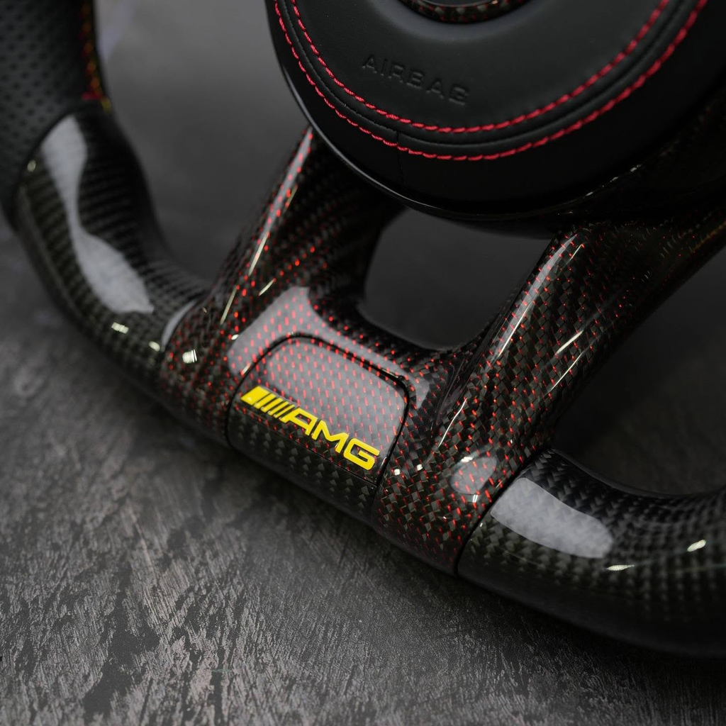 Flat Top Flat Bottom Carbon Fiber Steering Wheel For Mercedes AMG GT 63 2019+
