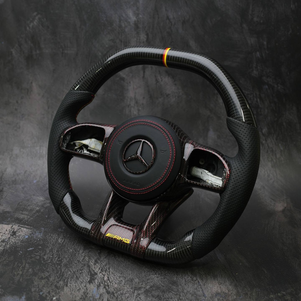 Flat Top Flat Bottom Carbon Fiber Steering Wheel For Mercedes AMG GT 63 2019+