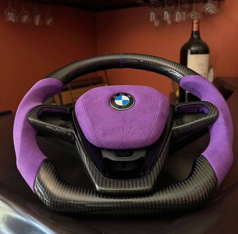 Purple Alcantara Carbon Fiber Steering Wheel For 2018 BMW X3