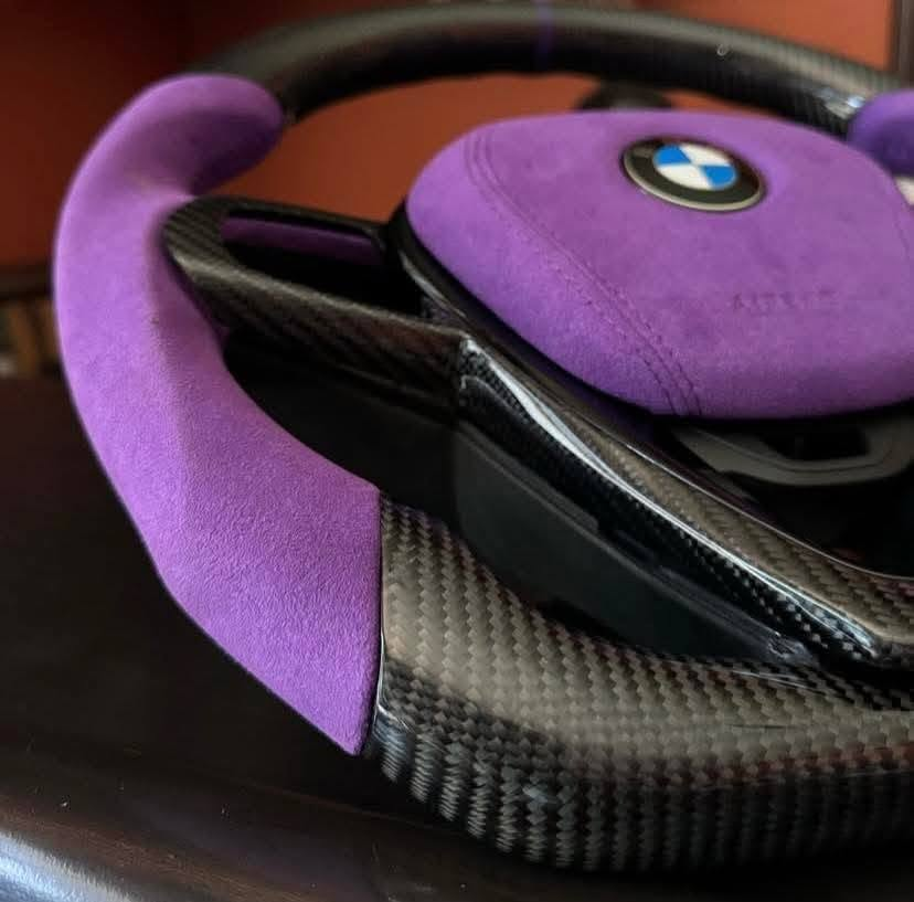 Purple Alcantara Carbon Fiber Steering Wheel For 2018 BMW X3