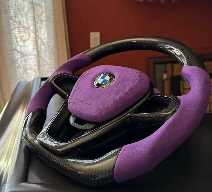 Purple Alcantara Carbon Fiber Steering Wheel For 2018 BMW X3