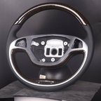 Wood Finish Carbon Fiber Steering Wheel For Mercedes-Benz S-Class