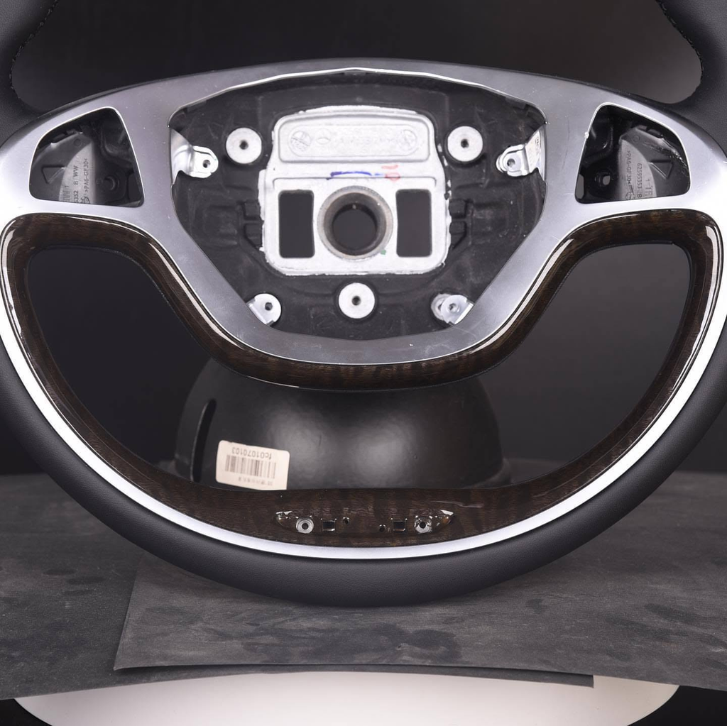 Wood Finish Carbon Fiber Steering Wheel For Mercedes-Benz S-Class
