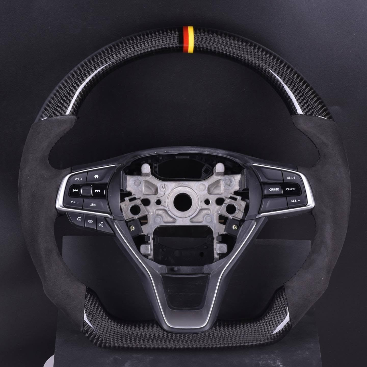Tri-Color Stripe Carbon Fiber Steering Wheel For 10th Gen Honda Accord