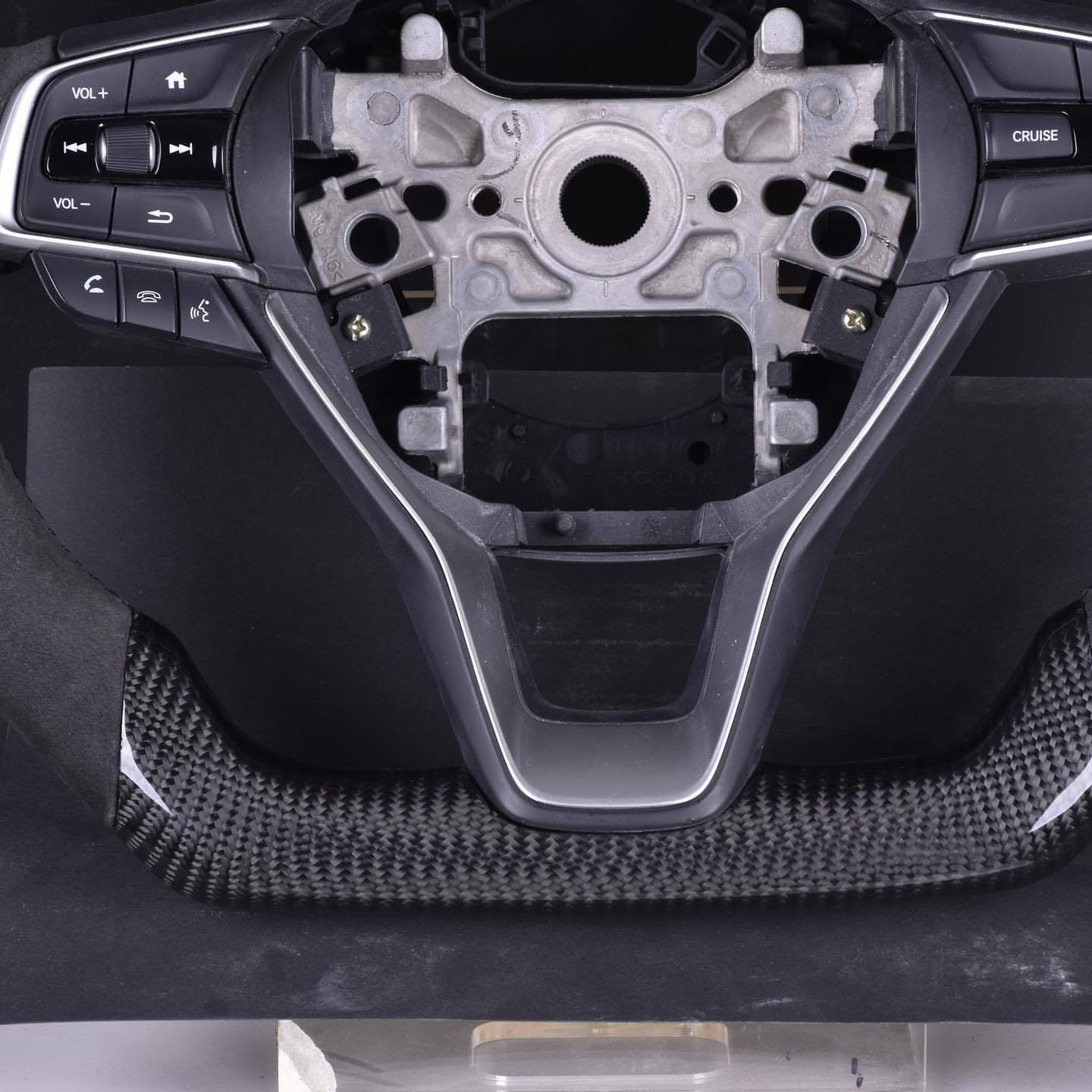Tri-Color Stripe Carbon Fiber Steering Wheel For 10th Gen Honda Accord