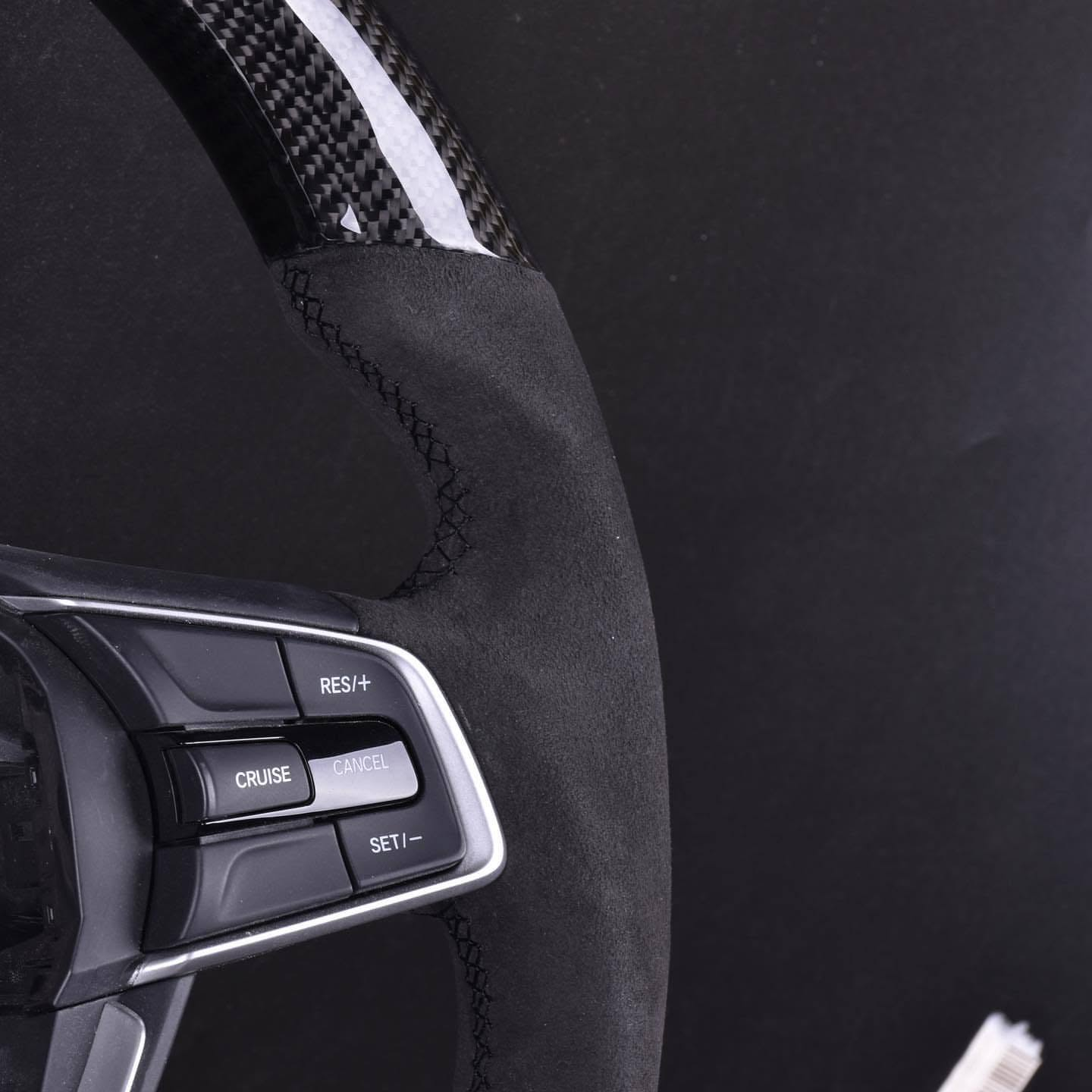 Tri-Color Stripe Carbon Fiber Steering Wheel For 10th Gen Honda Accord