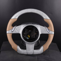 Silver Carbon Fiber Steering Wheel For Porsche Panamera, 911, Cayman, Cayenne