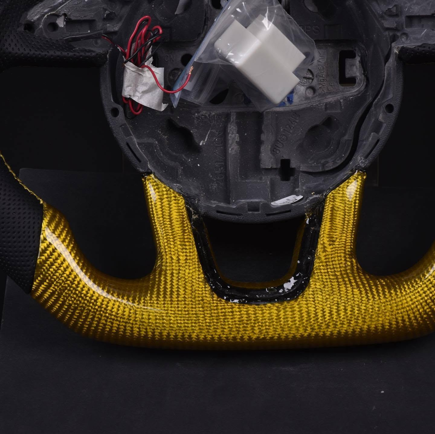 LED Gold Carbon Fiber Steering Wheel For 2013-2018 Audi Q3 Q5