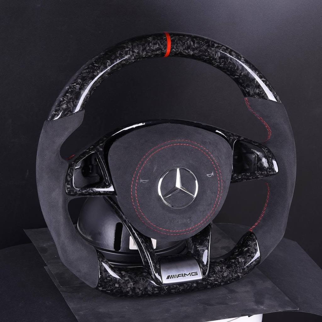 Forged Carbon Fiber Steering Wheel For Mercedes-Benz C-Class, GLC, GLS AMG