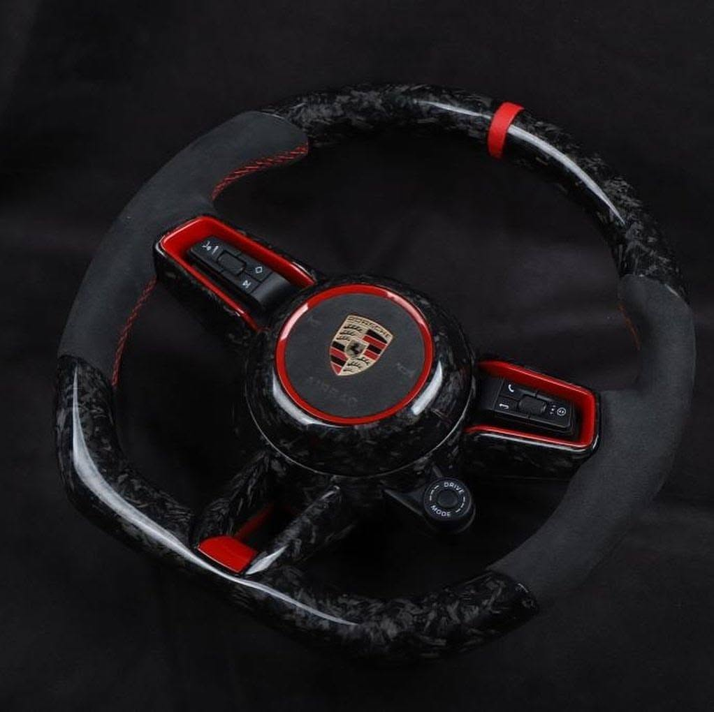 Carbon Fiber Steering Wheel Fits Porsche 992 (911), 982 (718 Cayman/Boxster), 971.2 (Panamera)